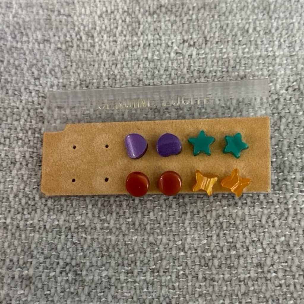Genuine Lucite Earrings  4 Sets